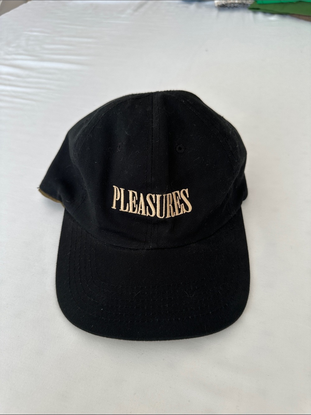 PLEASURES Black Embroidered Logo Baseball Cap